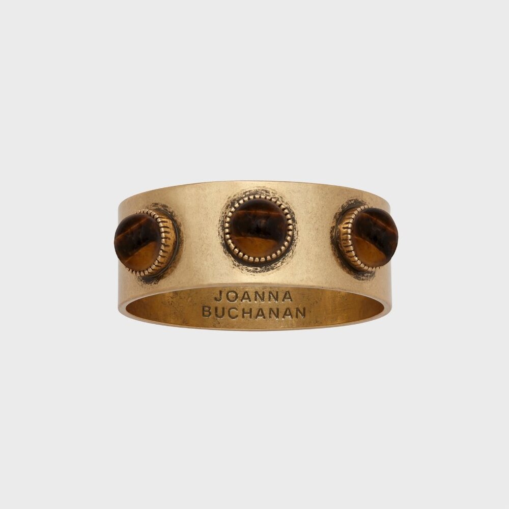 Napkin Rings with Tiger’s Eye Stones | Set of 4